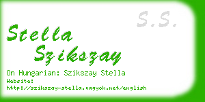 stella szikszay business card